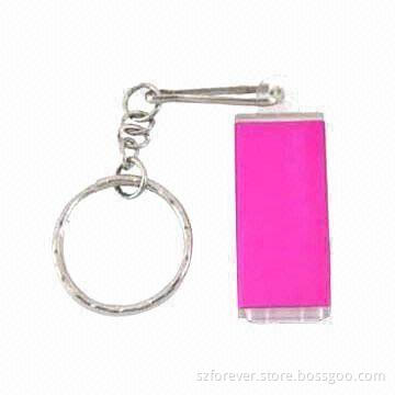 USB Flash Disk with Keychain, Made by Plastic, Logo Printed Free, CE, FCC, RoHS Marks